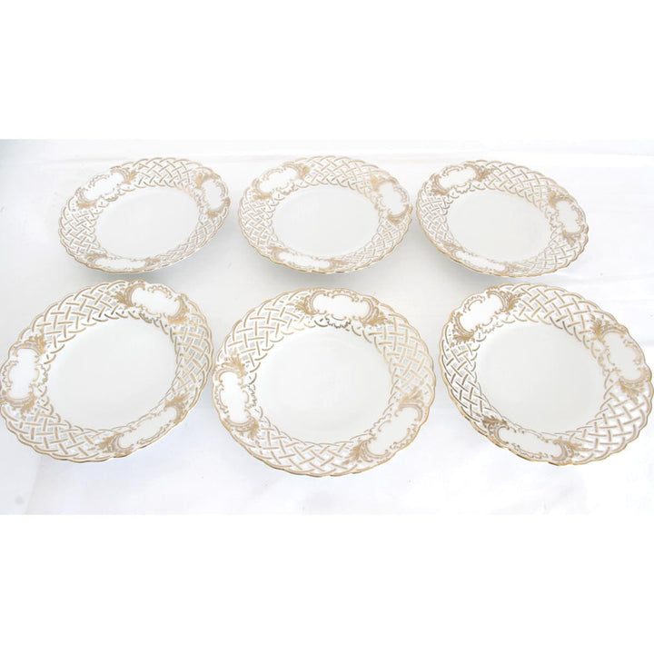 美品『USED』 
Meissen マイセン 
 ホビーコレクション 透かしプレート 6枚セット  皿