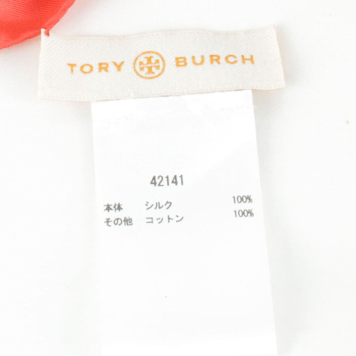 『USED』 
Tory Burch トリーバーチ 
 箱付 42141 スカーフ 
シルク/コットン  ネイビー×ブルー×レッド