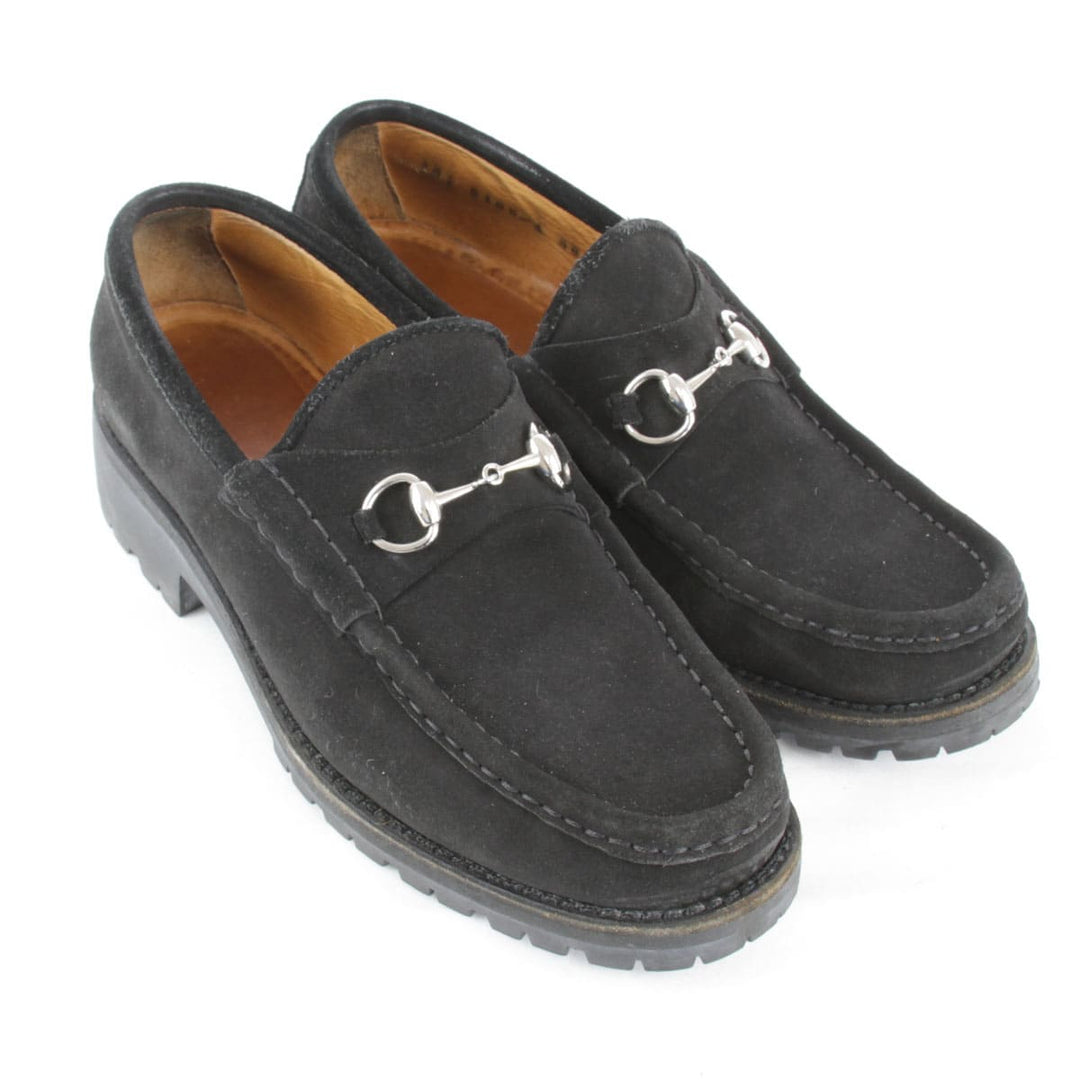 『USED』 
GUCCI グッチ 
 ホースビット  101 6105 ローファー 
スウェード ブラック