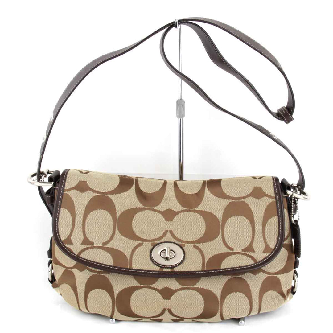 『USED』 
COACH コーチ 
 F15171 ショルダーバッグ 
キャンバス ブラウン