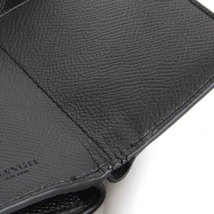 『USED』 
COACH コーチ 
 三つ折り財布 
レザー ブラック