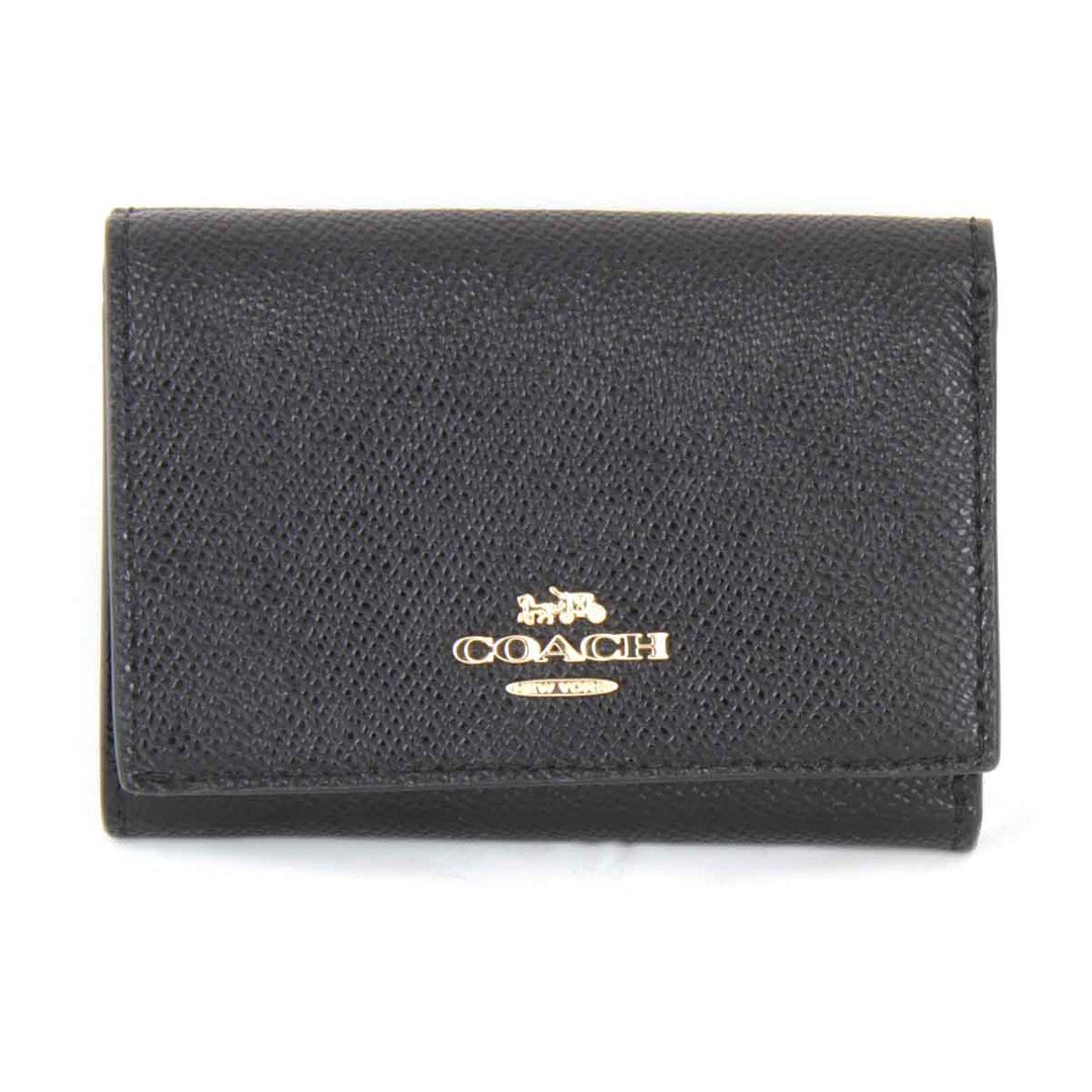 『USED』 
COACH コーチ 
 三つ折り財布 
レザー ブラック