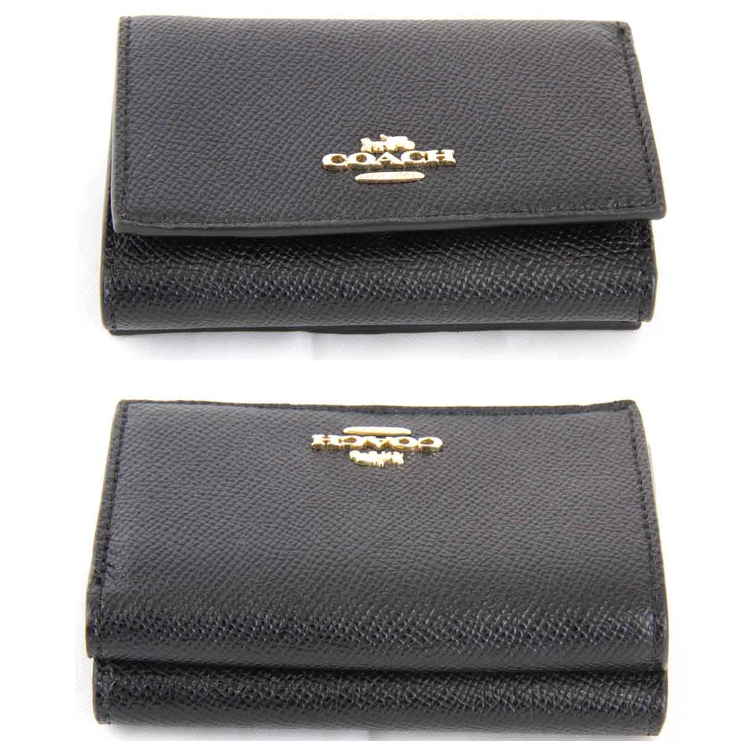 『USED』 
COACH コーチ 
 三つ折り財布 
レザー ブラック