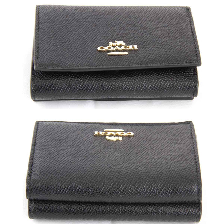 『USED』 
COACH コーチ 
 三つ折り財布 
レザー ブラック