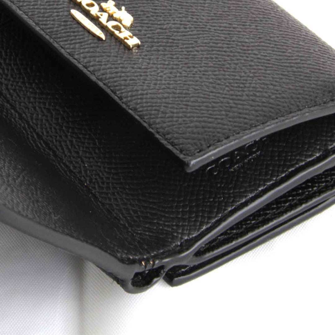 『USED』 
COACH コーチ 
 三つ折り財布 
レザー ブラック