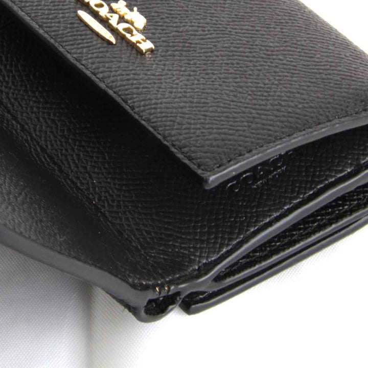 『USED』 
COACH コーチ 
 三つ折り財布 
レザー ブラック