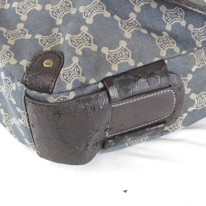 ジャンク『USED』 
CELINE セリーヌ 
 マカダム ショルダーバッグ 
デニム ネイビーブルー