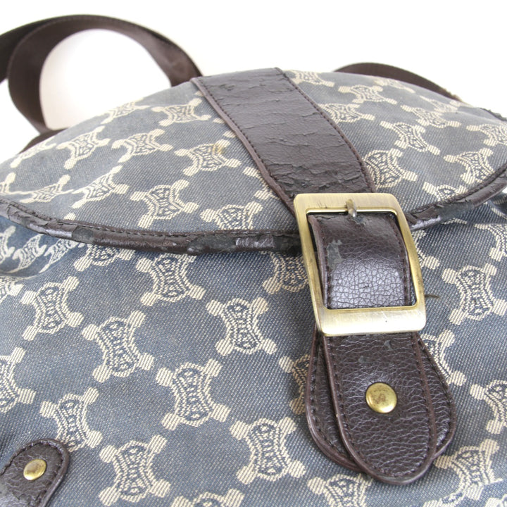 ジャンク『USED』 
CELINE セリーヌ 
 マカダム ショルダーバッグ 
デニム ネイビーブルー