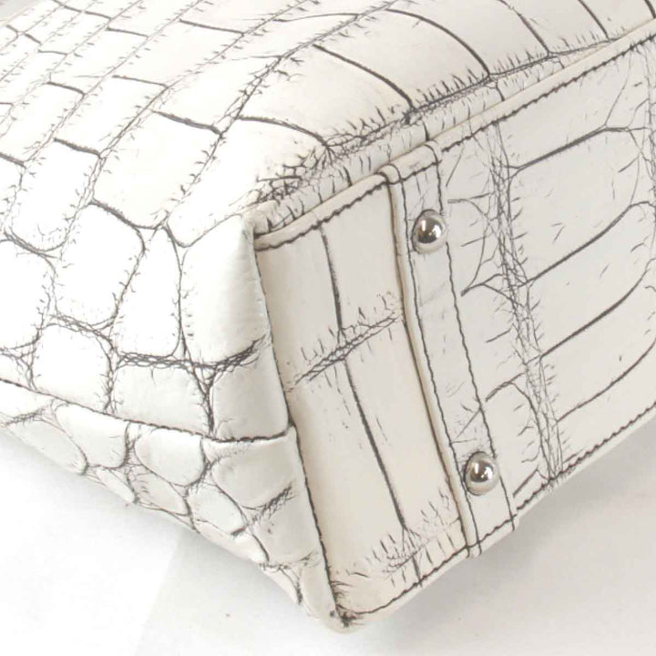 良品『USED』 
 
 JRA認定 トートバッグ 
クロコダイル ホワイト