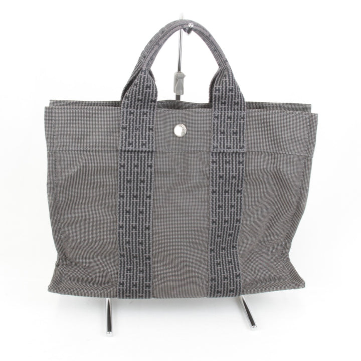 良品『USED』 
HERMES エルメス 
 エールラインPM ハンドバッグ 
キャンバス グレー