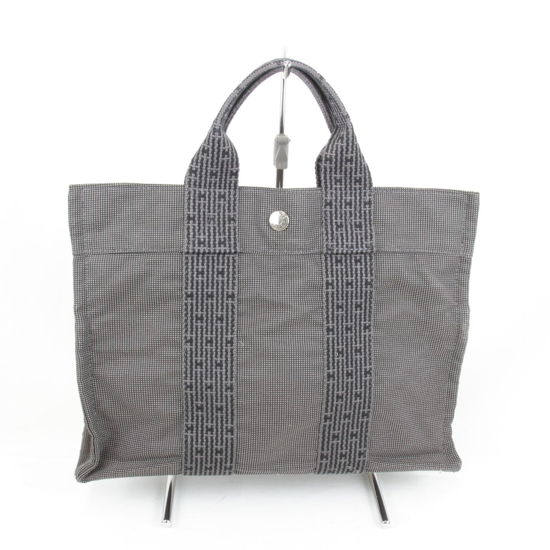 良品『USED』 
HERMES エルメス 
 エールラインPM ハンドバッグ 
キャンバス グレー