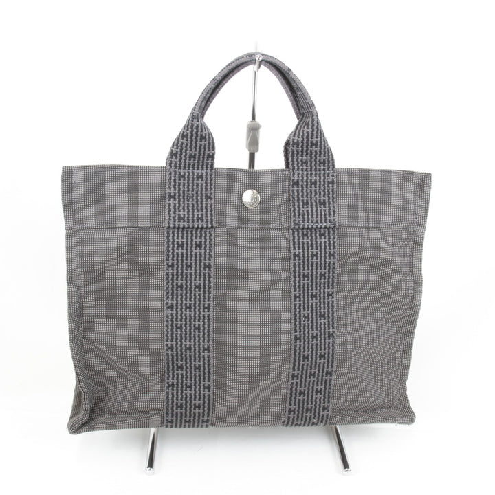 良品『USED』 
HERMES エルメス 
 エールラインPM ハンドバッグ 
キャンバス グレー