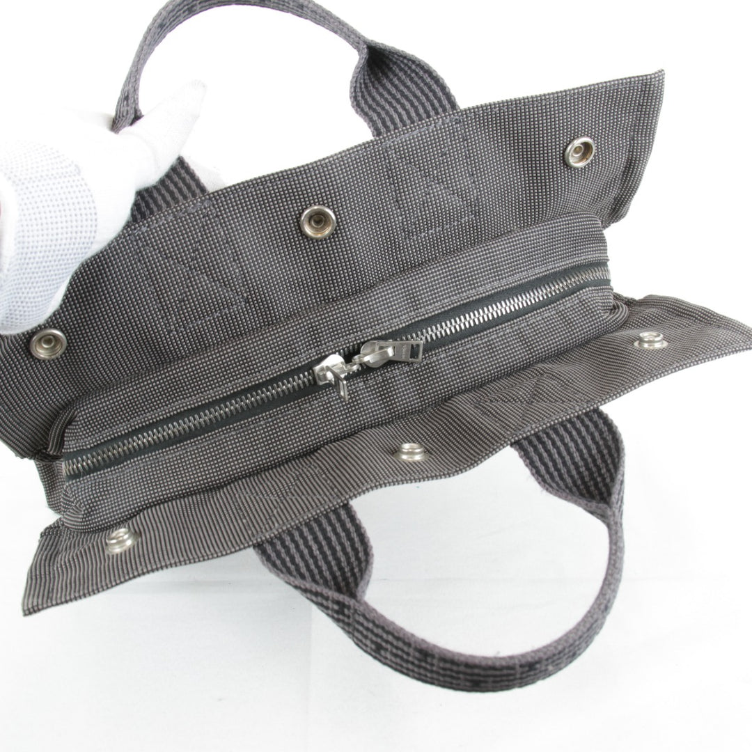 良品『USED』 
HERMES エルメス 
 エールラインPM ハンドバッグ 
キャンバス グレー