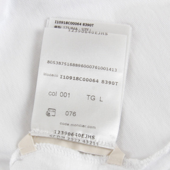 超美品『USED』 
MONCLER モンクレール 
 I10918C00064 8390T 半袖Ｔシャツ 
コットン ホワイト