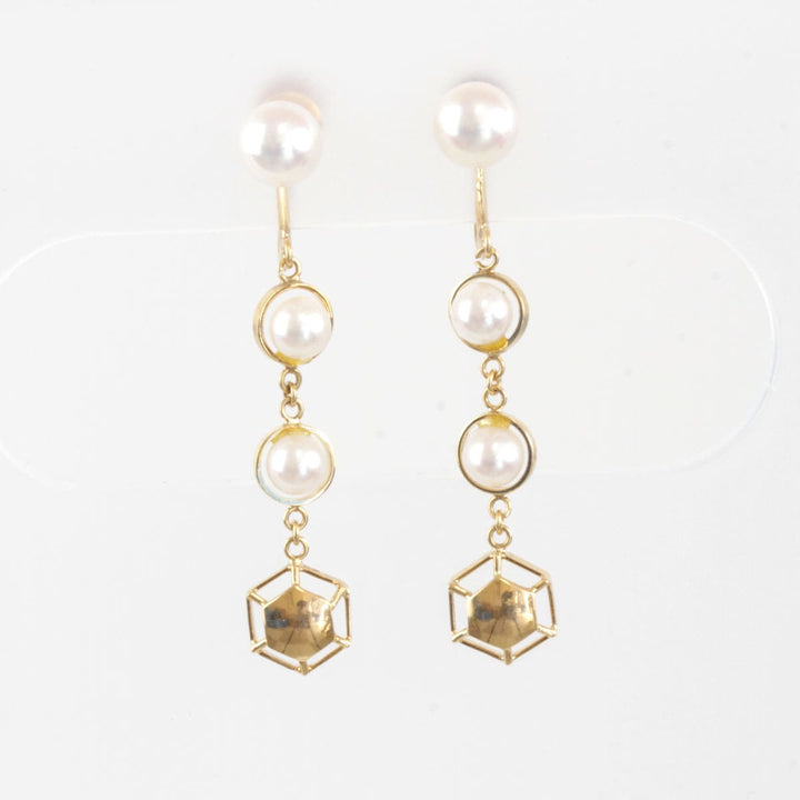 美品『USED』 K18/パール 
イヤリング
 3.6g