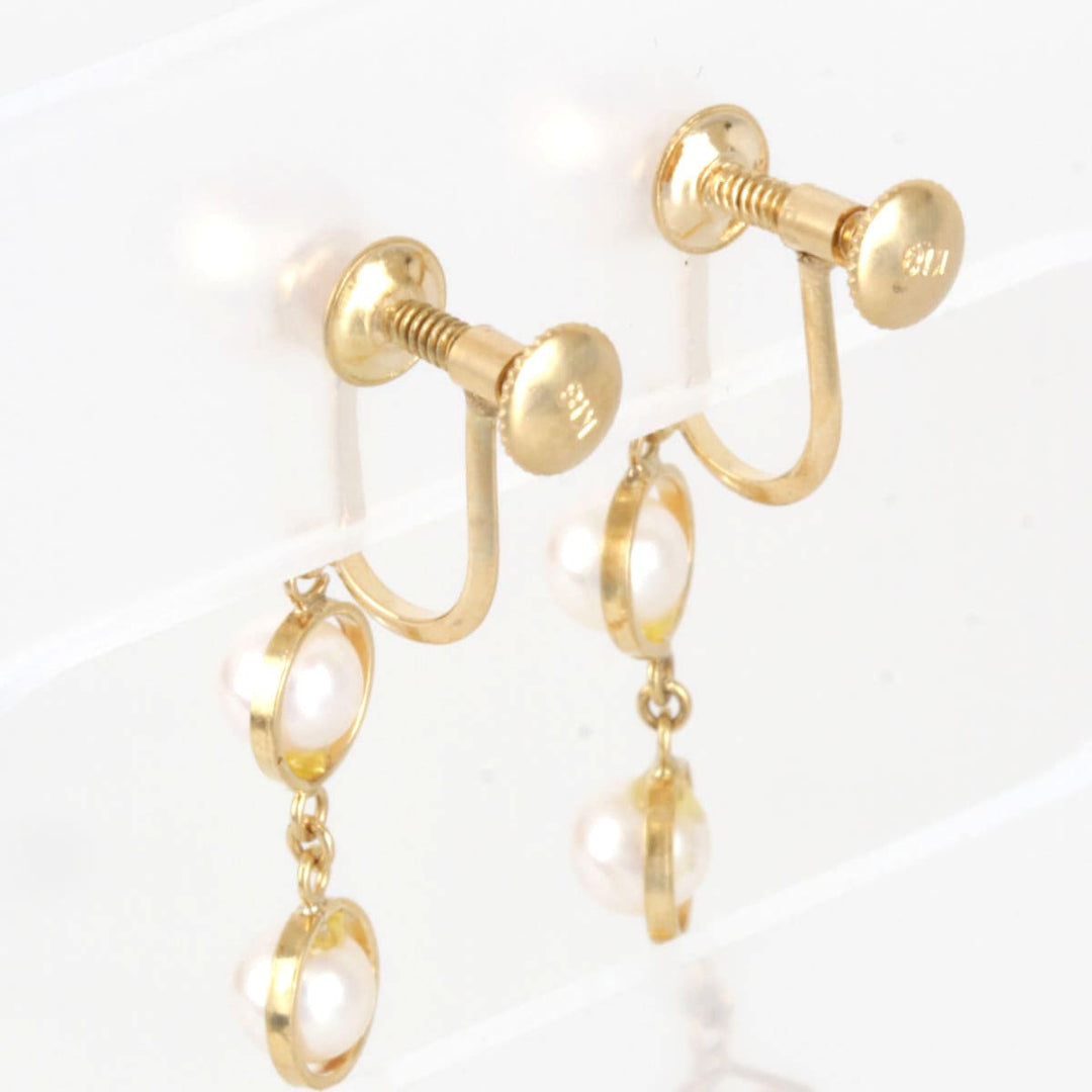 美品『USED』 K18/パール 
イヤリング
 3.6g