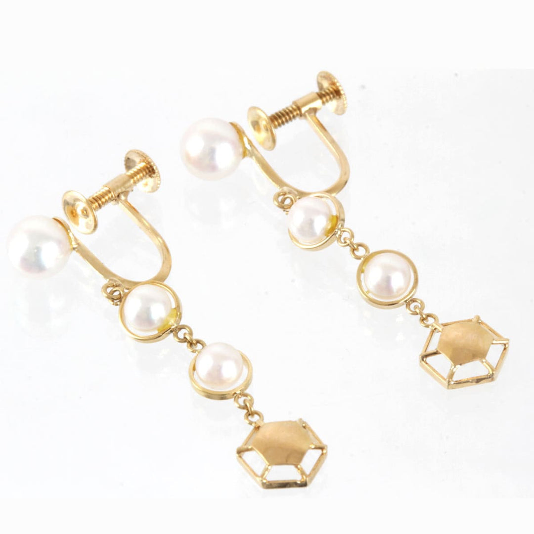 美品『USED』 K18/パール 
イヤリング
 3.6g