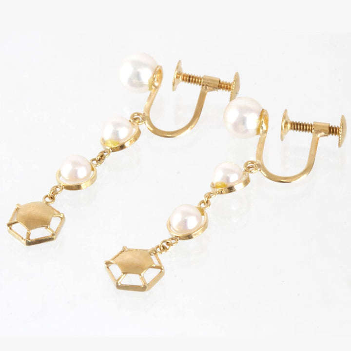 美品『USED』 K18/パール 
イヤリング
 3.6g