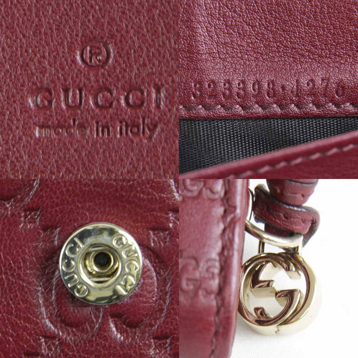 良品『USED』 
GUCCI グッチ 
 323398 4276 長財布 
レザー ボルドー