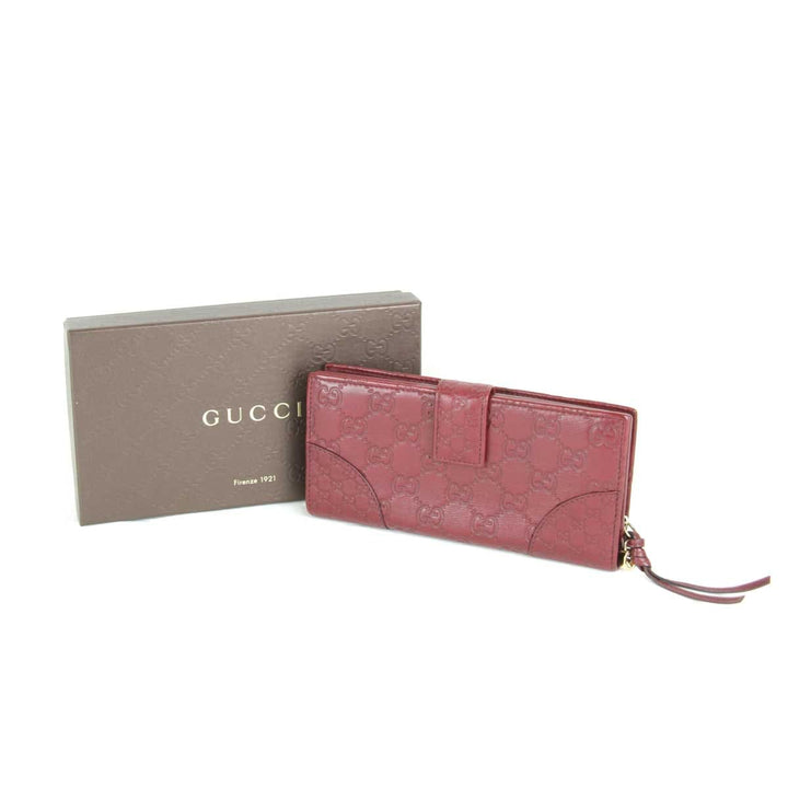 良品『USED』 
GUCCI グッチ 
 323398 4276 長財布 
レザー ボルドー