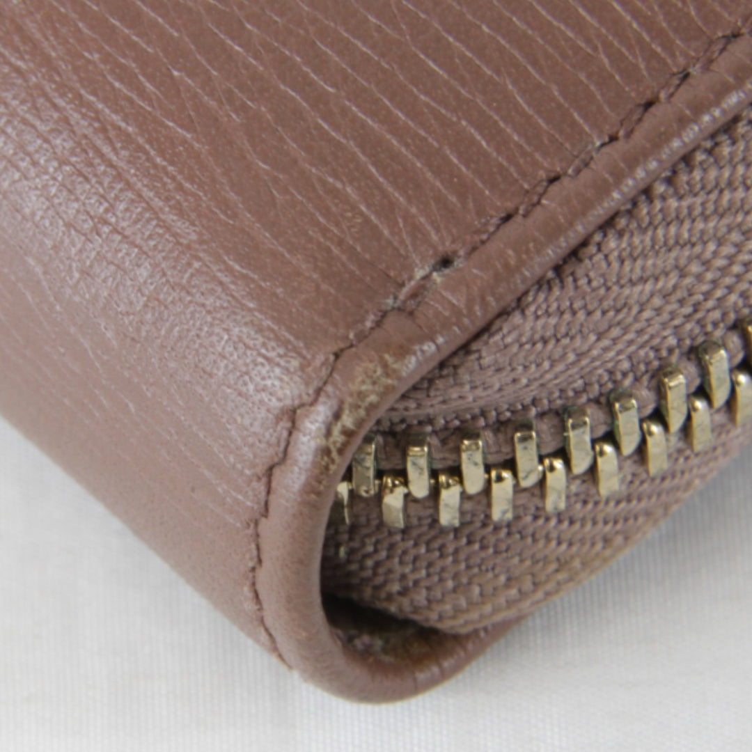 美品『USED』 
GUCCI グッチ 
 インターロッキング ラウンドファスナー 309705・534563 長財布 
レザー ピンクグレージュ