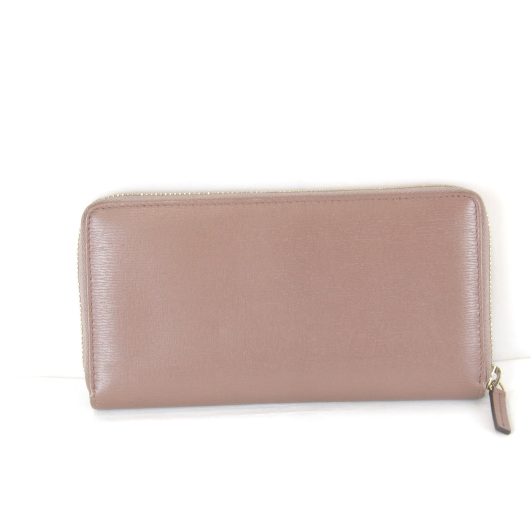 美品『USED』 
GUCCI グッチ 
 インターロッキング ラウンドファスナー 309705・534563 長財布 
レザー ピンクグレージュ