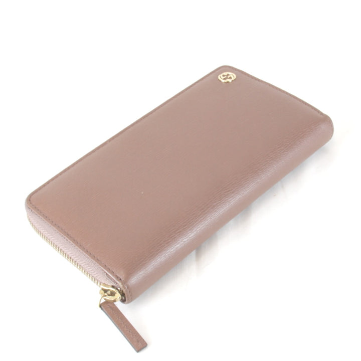 美品『USED』 
GUCCI グッチ 
 インターロッキング ラウンドファスナー 309705・534563 長財布 
レザー ピンクグレージュ
