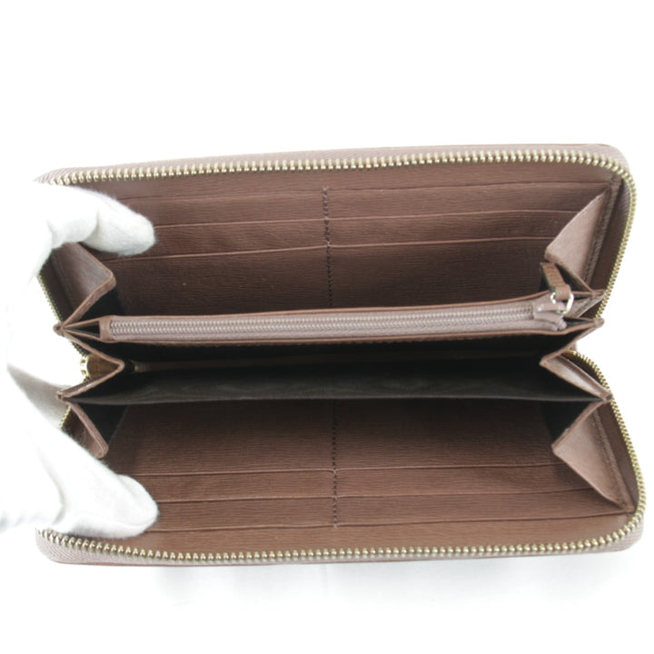 美品『USED』 
GUCCI グッチ 
 インターロッキング ラウンドファスナー 309705・534563 長財布 
レザー ピンクグレージュ