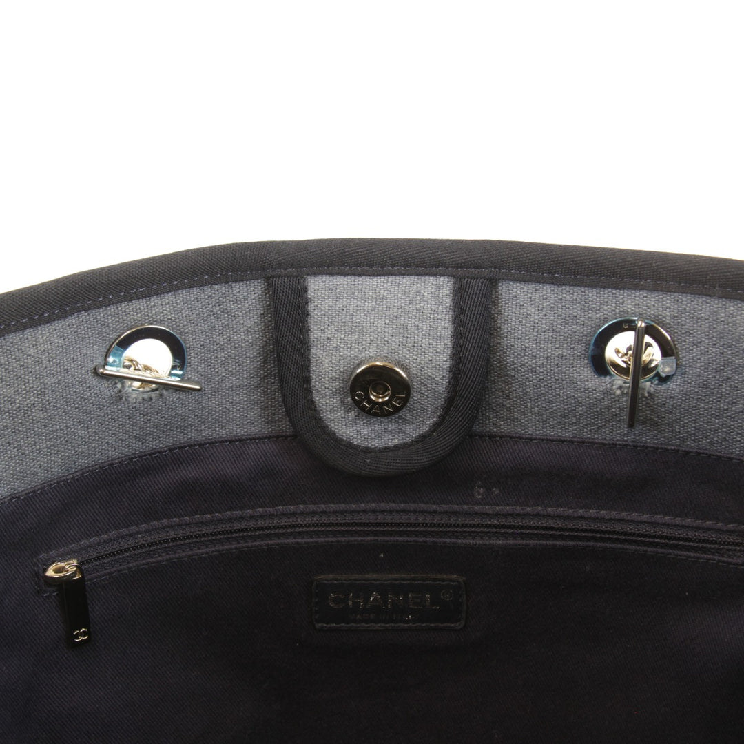 良品『USED』 
CHANEL シャネル 
 ドーヴィル チェーントート トートバッグ 
キャンバス ブルー