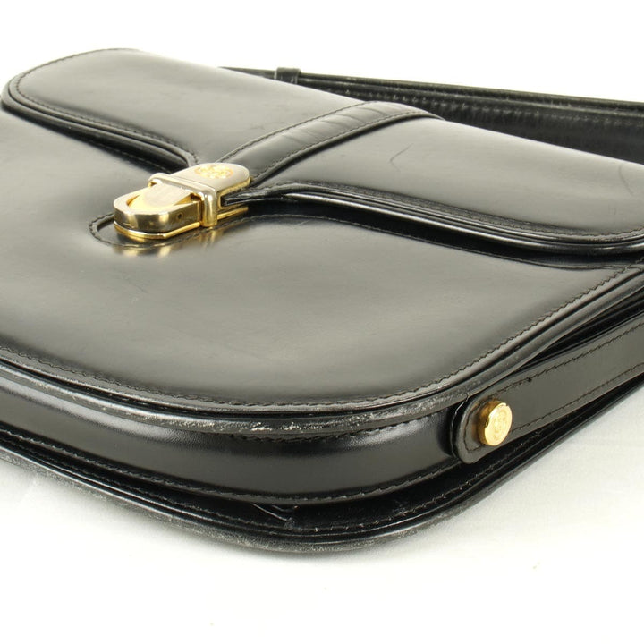 『USED』 
GUCCI グッチ 
 ショルダーバッグ 
レザー ブラック