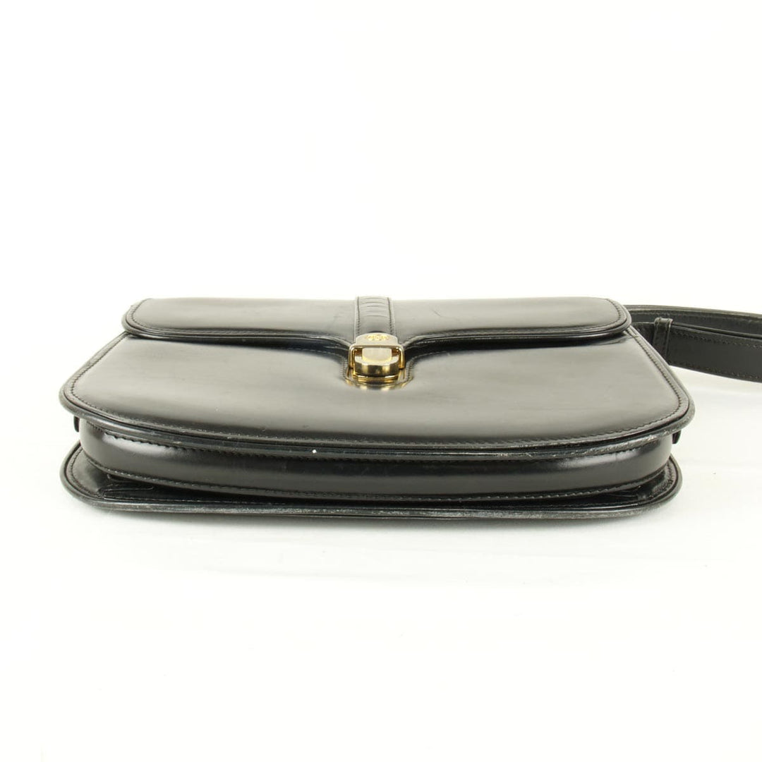 『USED』 
GUCCI グッチ 
 ショルダーバッグ 
レザー ブラック