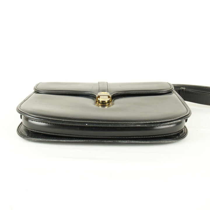 『USED』 
GUCCI グッチ 
 ショルダーバッグ 
レザー ブラック