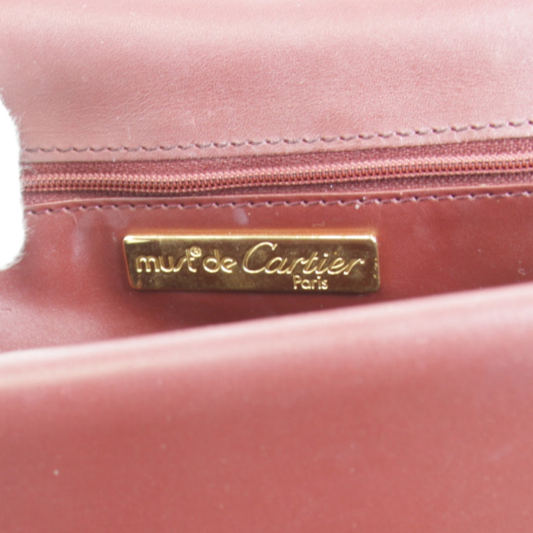 良品『USED』 
CARTIER カルティエ 
 マストライン ショルダーバッグ 
レザー レッド