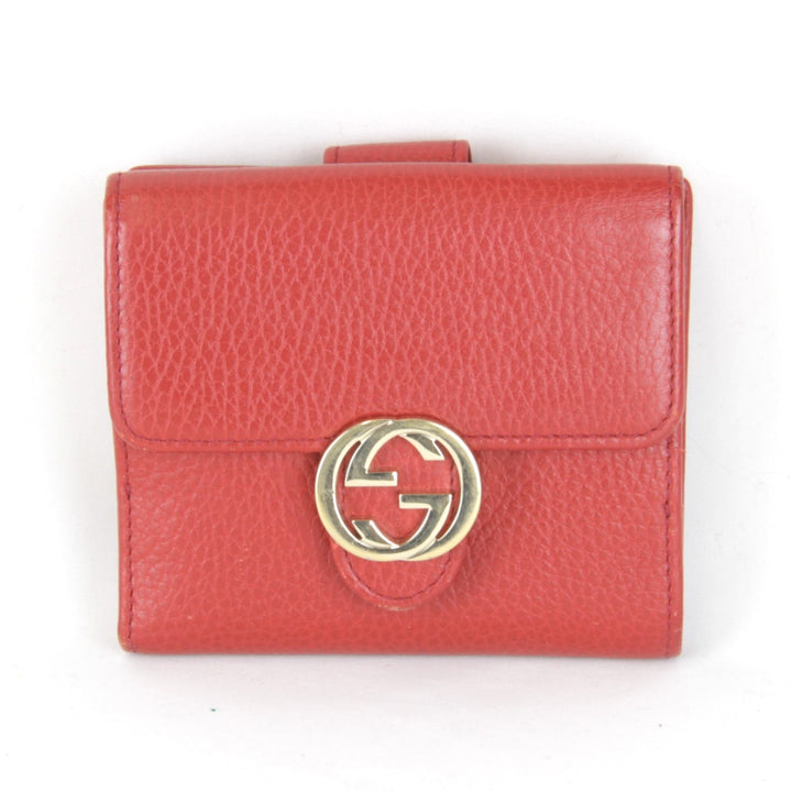 【価格改定】良品『USED』 
GUCCI グッチ 
 615525 2184 二つ折り財布 
レザー レッド