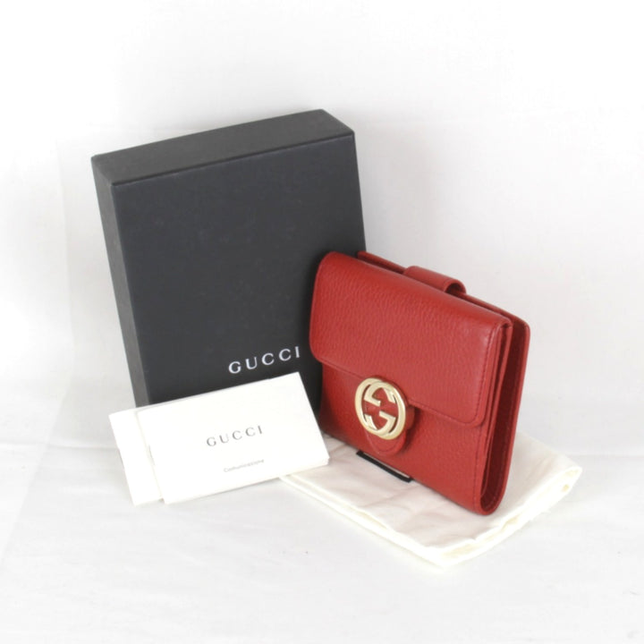 【価格改定】良品『USED』 
GUCCI グッチ 
 615525 2184 二つ折り財布 
レザー レッド