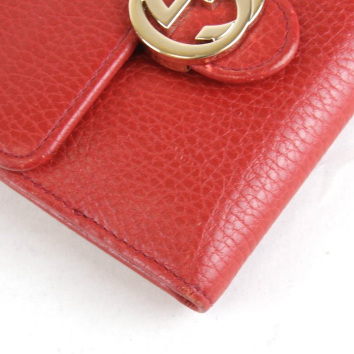 【価格改定】良品『USED』 
GUCCI グッチ 
 615525 2184 二つ折り財布 
レザー レッド