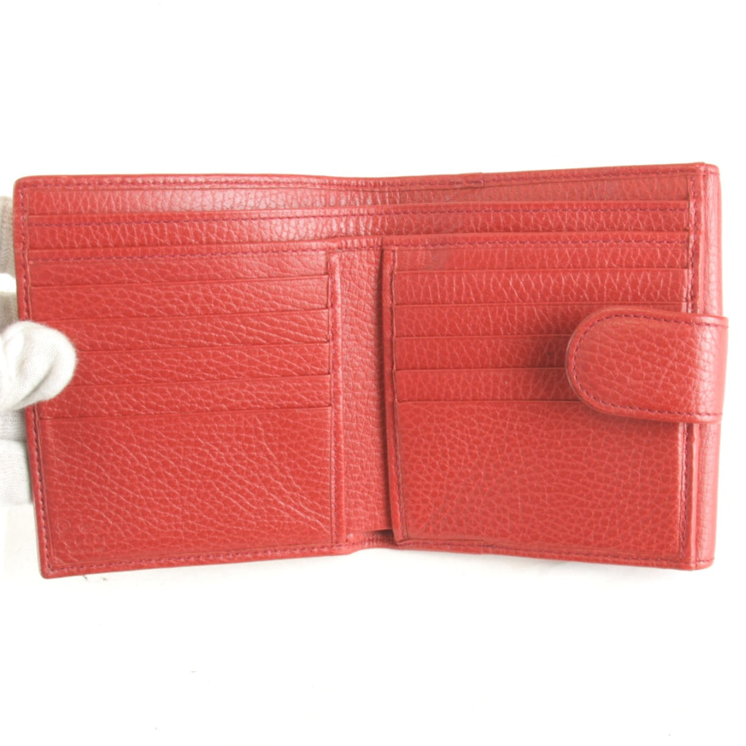 【価格改定】良品『USED』 
GUCCI グッチ 
 615525 2184 二つ折り財布 
レザー レッド