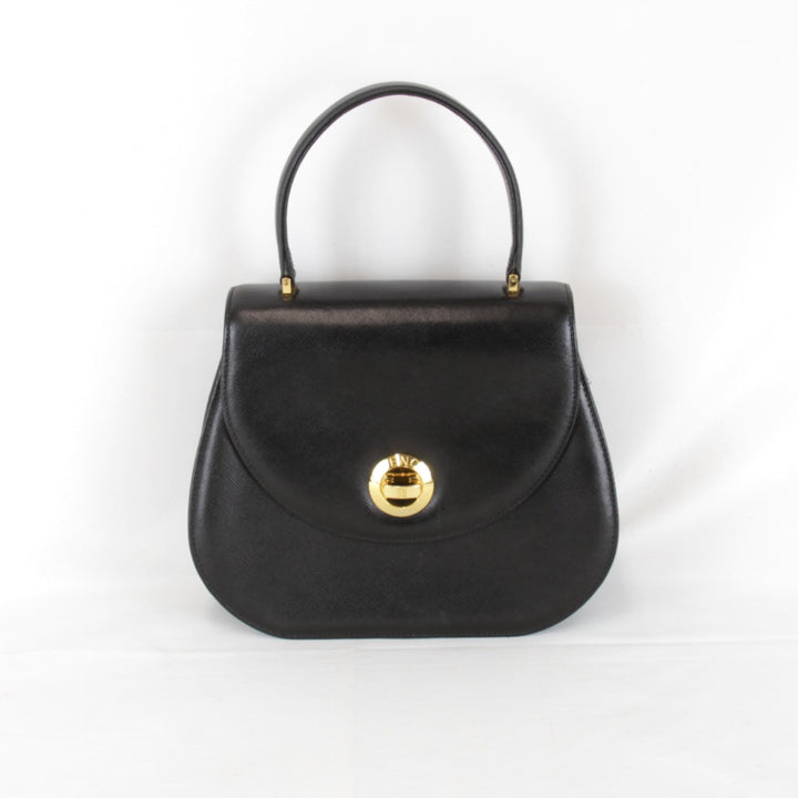 『USED』 
GIVENCHY ジバンシィ 
 ミニハンドバッグ シンプル ターンロック ハンドバッグ 
レザー ブラック