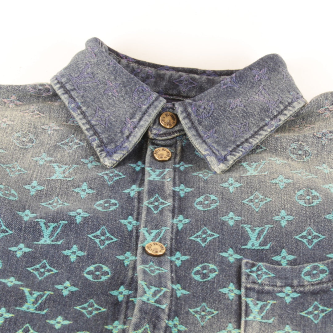 【価格改定】美品『USED』 
LOUIS VUITTON ルイ・ヴィトン 
 半袖シャツ 
コットン マルチカラー