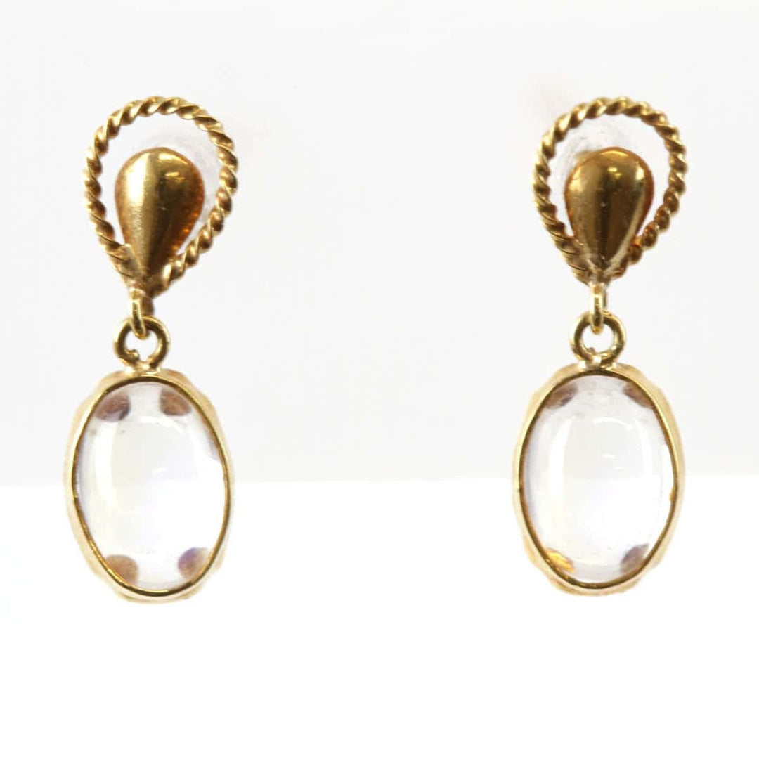 美品『USED』 K18 
 オーバル キャッチなし ピアス
 0.5g