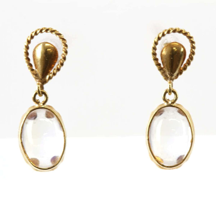 美品『USED』 K18 
 オーバル キャッチなし ピアス
 0.5g