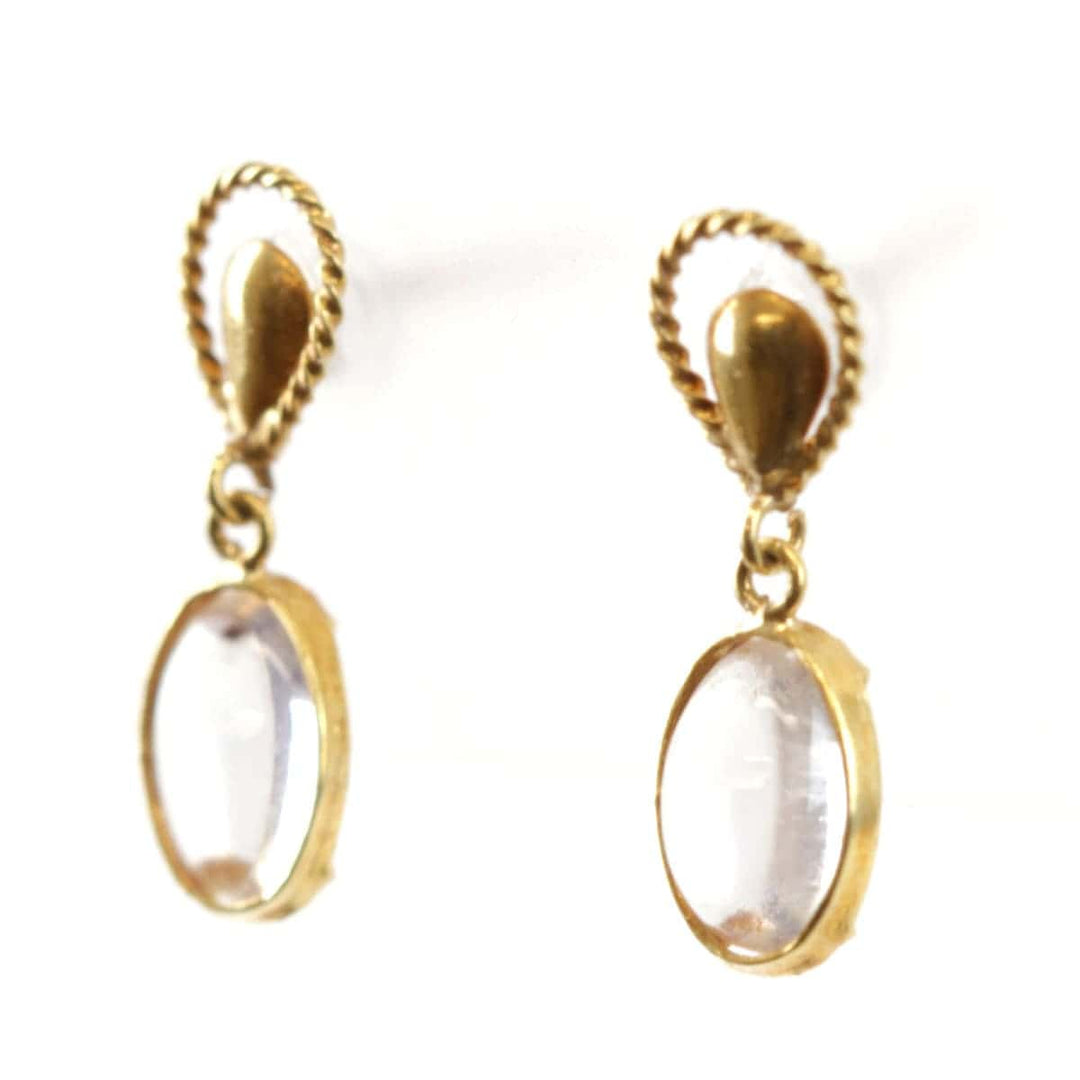 美品『USED』 K18 
 オーバル キャッチなし ピアス
 0.5g
