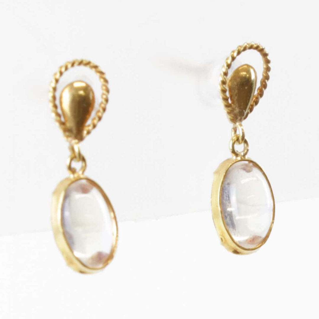 美品『USED』 K18 
 オーバル キャッチなし ピアス
 0.5g