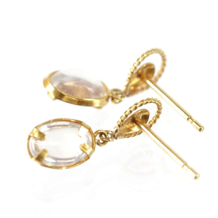 美品『USED』 K18 
 オーバル キャッチなし ピアス
 0.5g