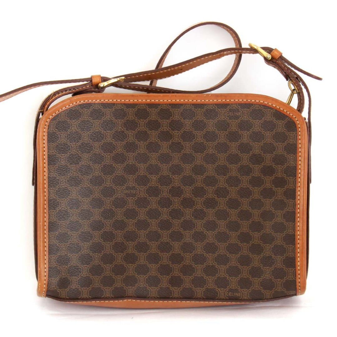 『USED』 
CELINE セリーヌ 
 ショルダーバッグ 
PVC ブラウン ヴィンテージ