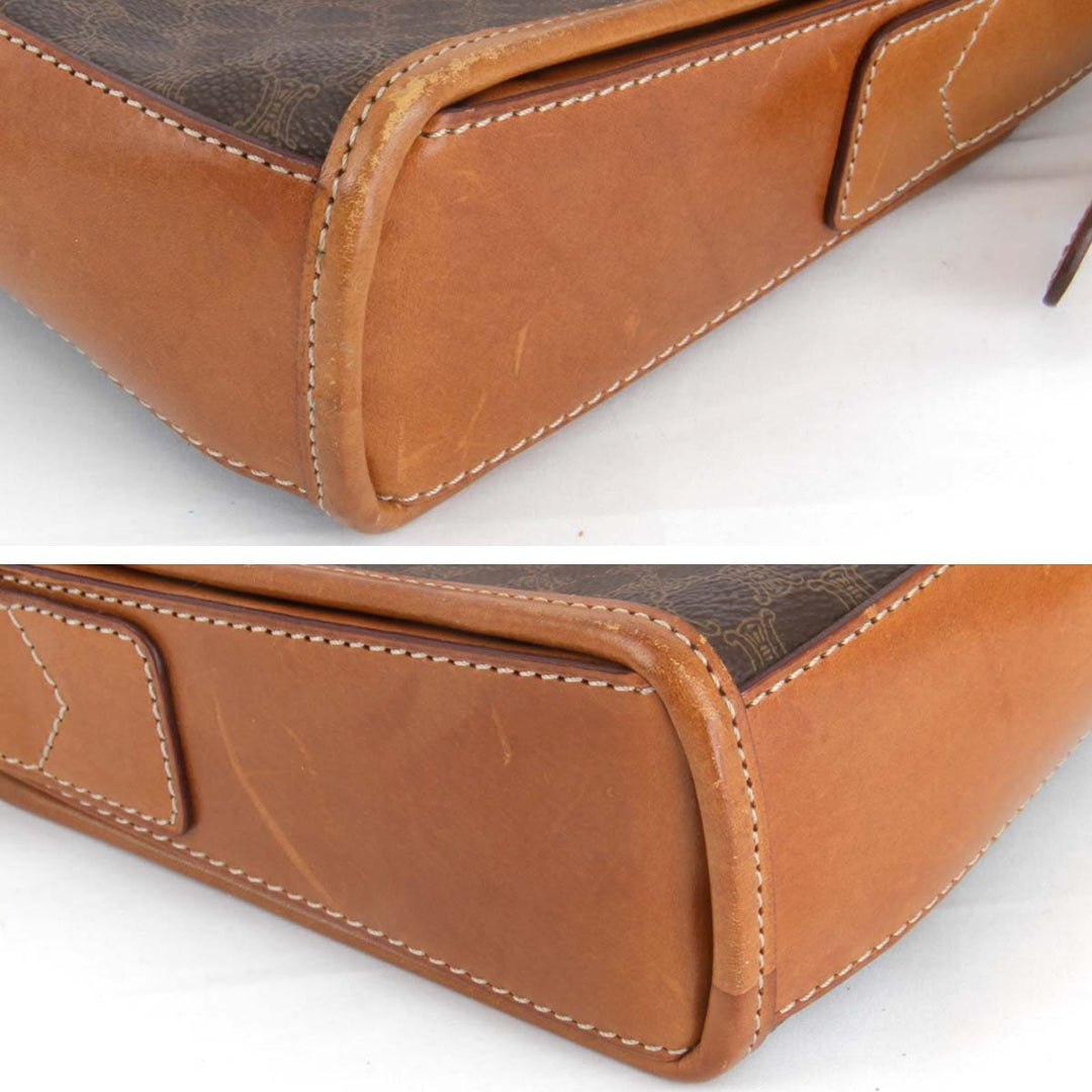 『USED』 
CELINE セリーヌ 
 ショルダーバッグ 
PVC ブラウン ヴィンテージ