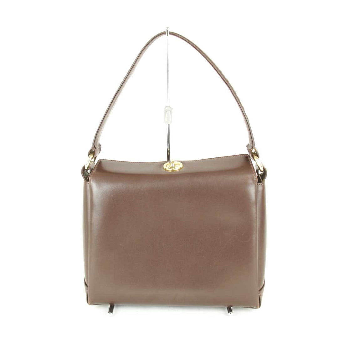 『USED』 
GUCCI グッチ 
 ハンドバッグ 
レザー ブラウン