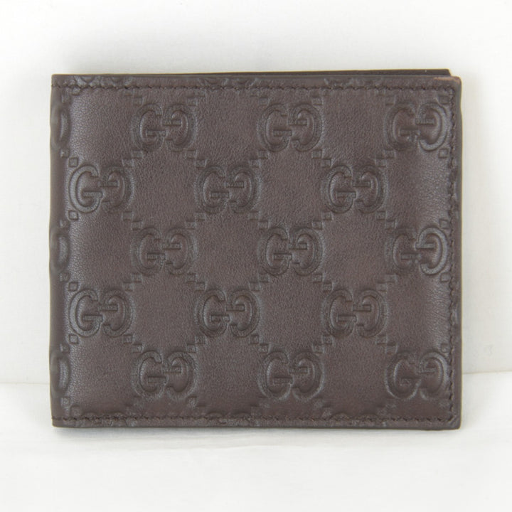 美品『USED』 
GUCCI グッチ 
 箱有 145754・0416 二つ折り財布 
シマレザー ブラウン