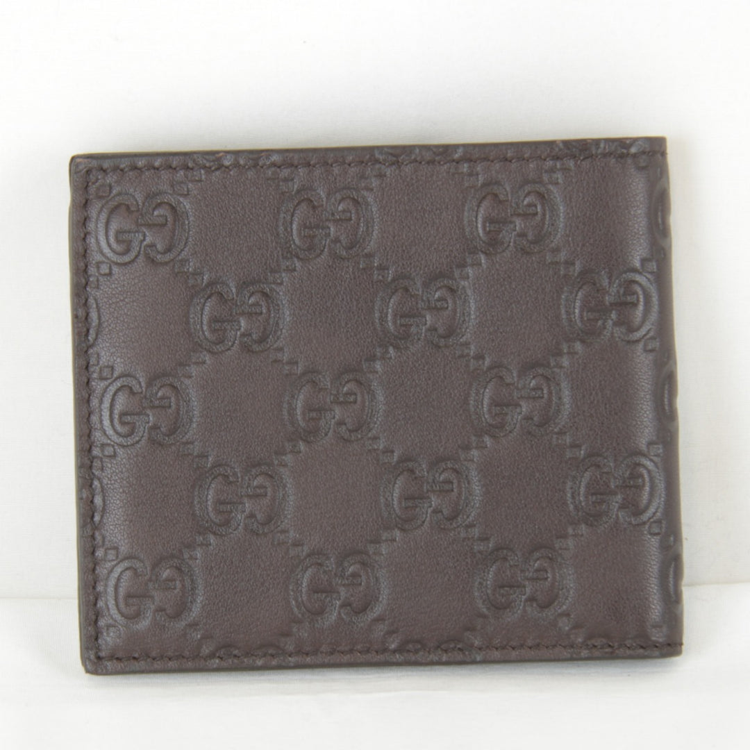 美品『USED』 
GUCCI グッチ 
 箱有 145754・0416 二つ折り財布 
シマレザー ブラウン