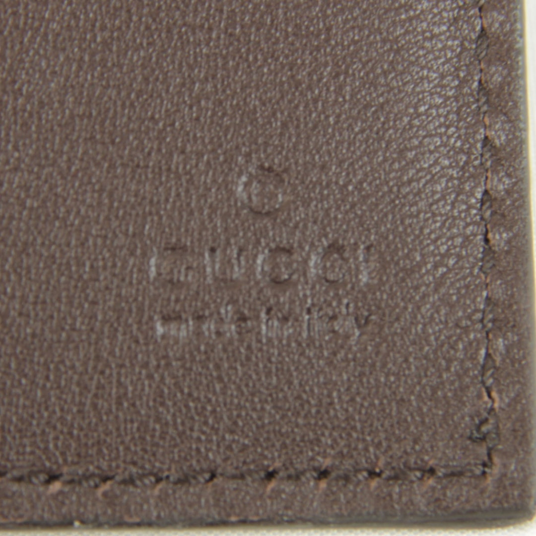美品『USED』 
GUCCI グッチ 
 箱有 145754・0416 二つ折り財布 
シマレザー ブラウン